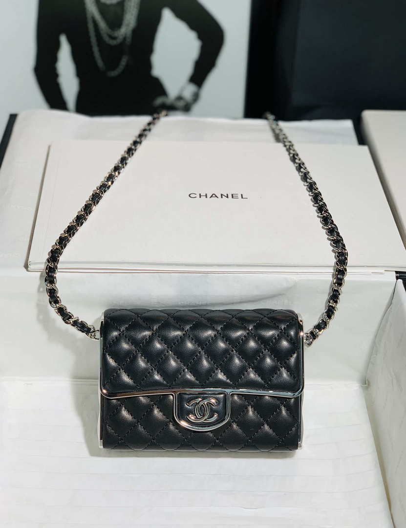 Chanel AS3308 22A Small Evening Bag Limited Edition Black Lambskin - Default Title - View 1