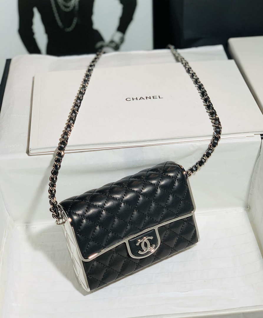 Chanel AS3308 22A Small Evening Bag Limited Edition Black Lambskin