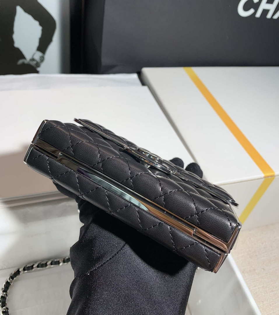 Chanel AS3308 22A Small Evening Bag Limited Edition Black Lambskin - Default Title - View 6