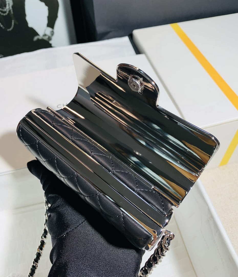 Chanel AS3308 22A Small Evening Bag Limited Edition Black Lambskin