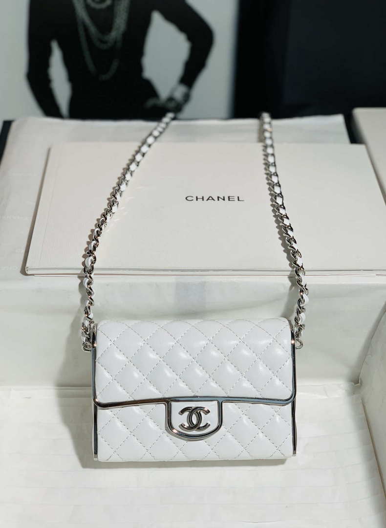 Chanel AS3308 Small Evening Bag 22A Limited Edition White Lambskin - Default Title - View 1