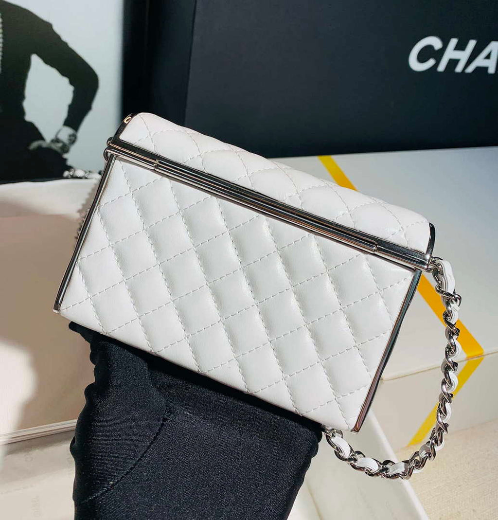 Chanel AS3308 Small Evening Bag 22A Limited Edition White Lambskin