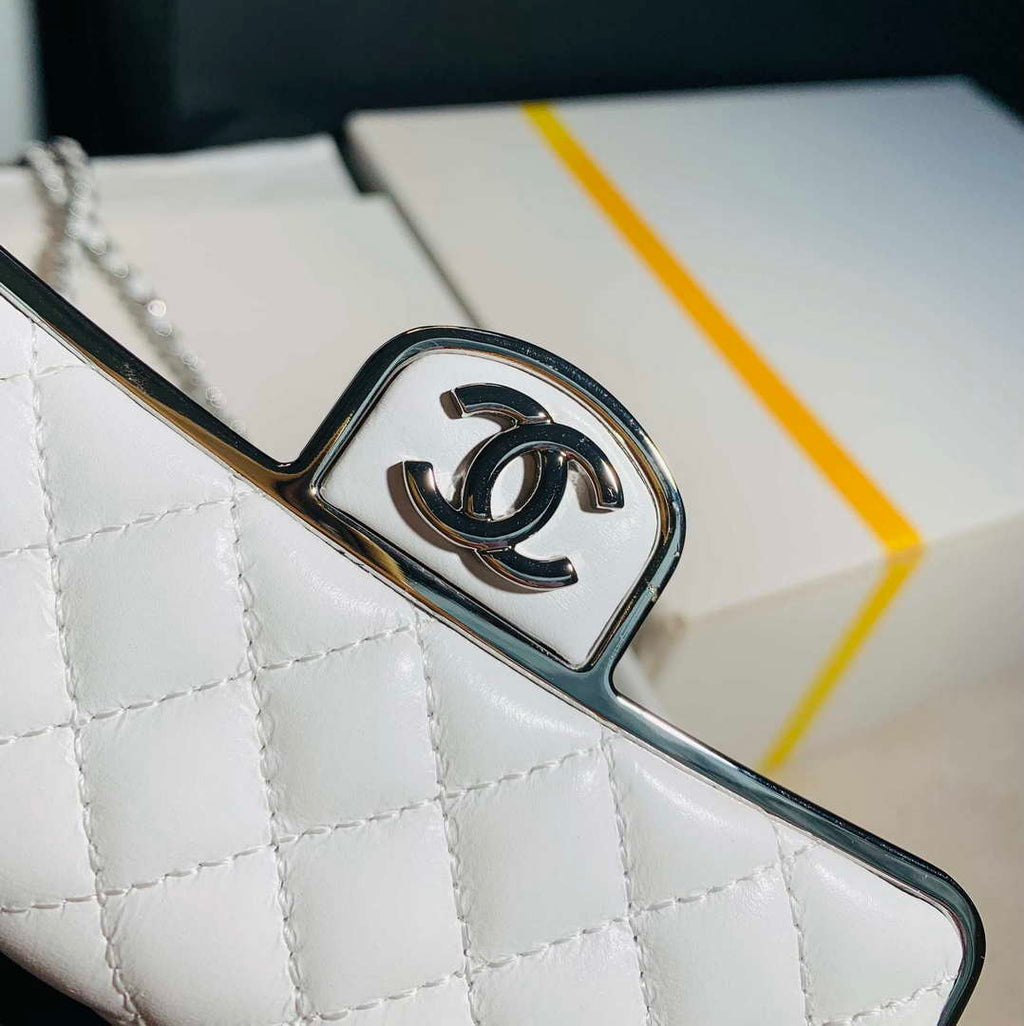 Chanel AS3308 Small Evening Bag 22A Limited Edition White Lambskin