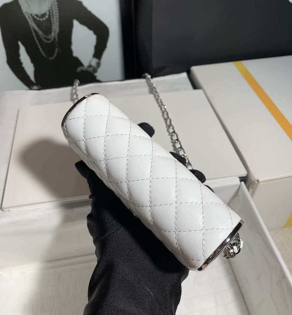 Chanel AS3308 Small Evening Bag 22A Limited Edition White Lambskin - Default Title - View 6