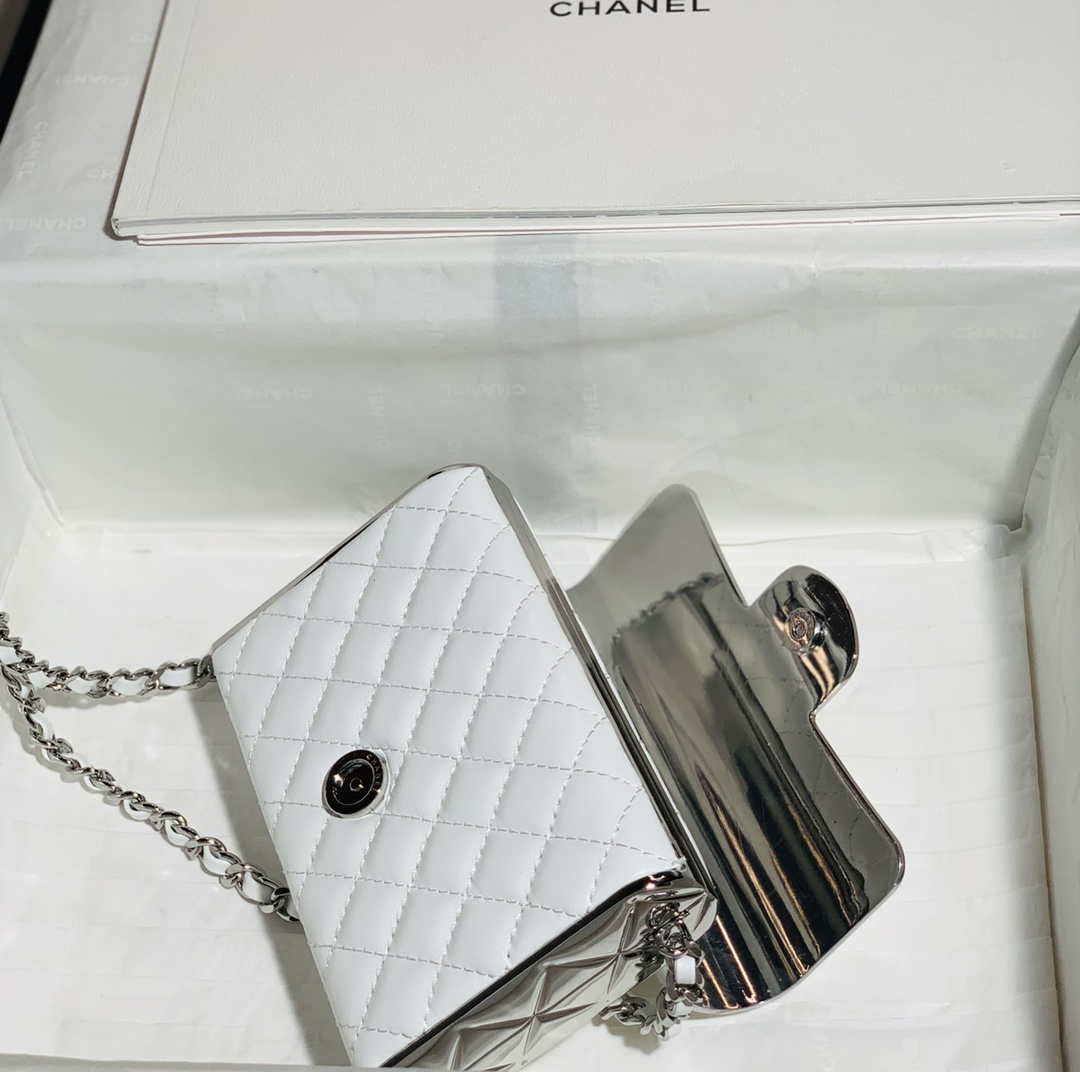 Chanel AS3308 Small Evening Bag 22A Limited Edition White Lambskin - Default Title - View 8