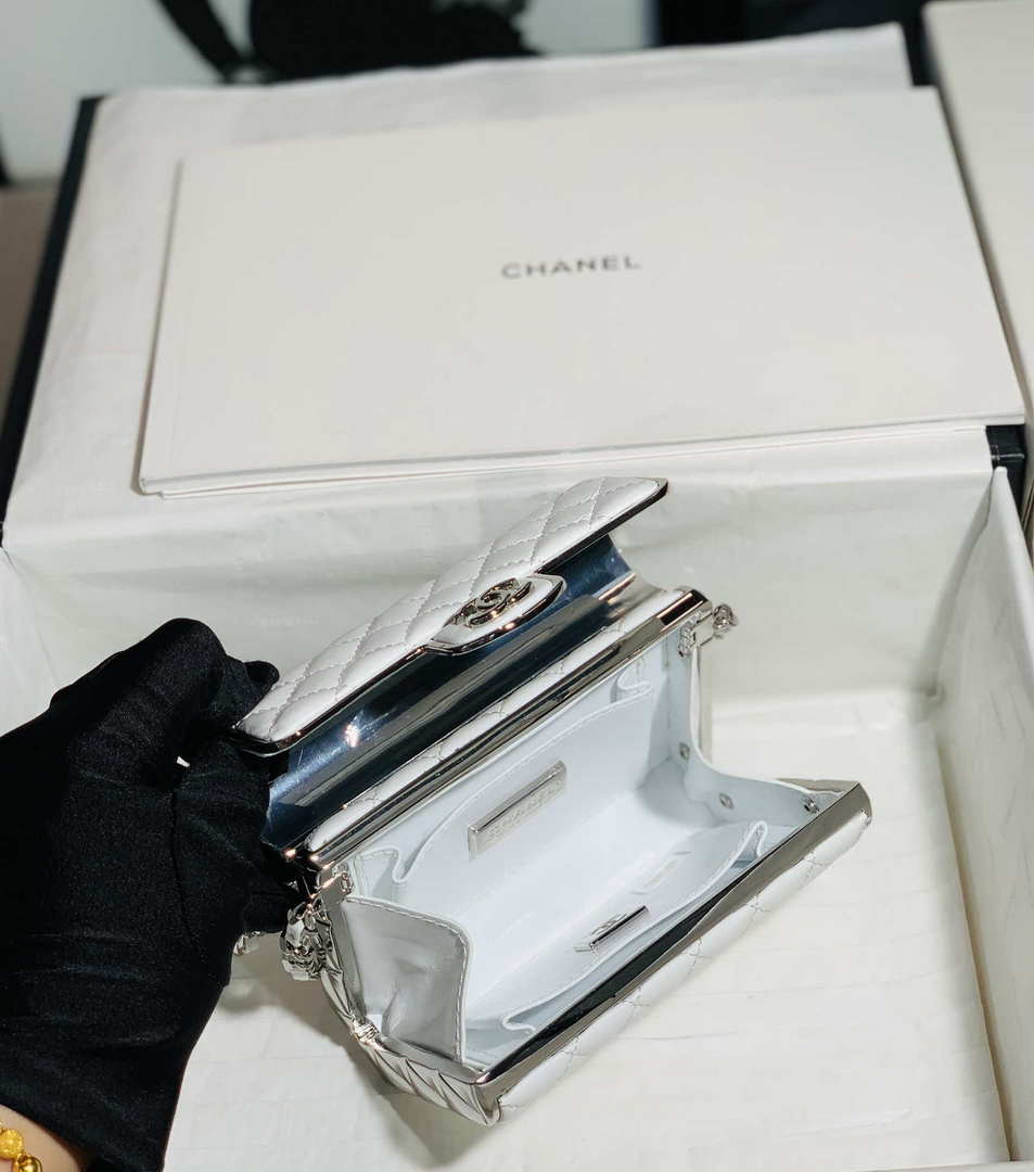 Chanel AS3308 Small Evening Bag 22A Limited Edition White Lambskin - Default Title - View 9