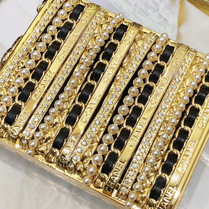 Chanel 22K Evening Bag With Pearls Black and Gold - Default Title - View 6