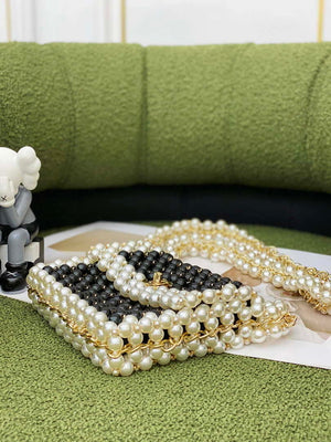 Chanel 22SS summer new collection artificial pearls and glazed pearl strings Black - Default Title - View 5