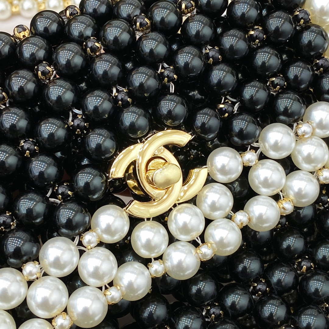 Chanel 22SS summer new collection artificial pearls and glazed pearl strings Black - Default Title - View 8