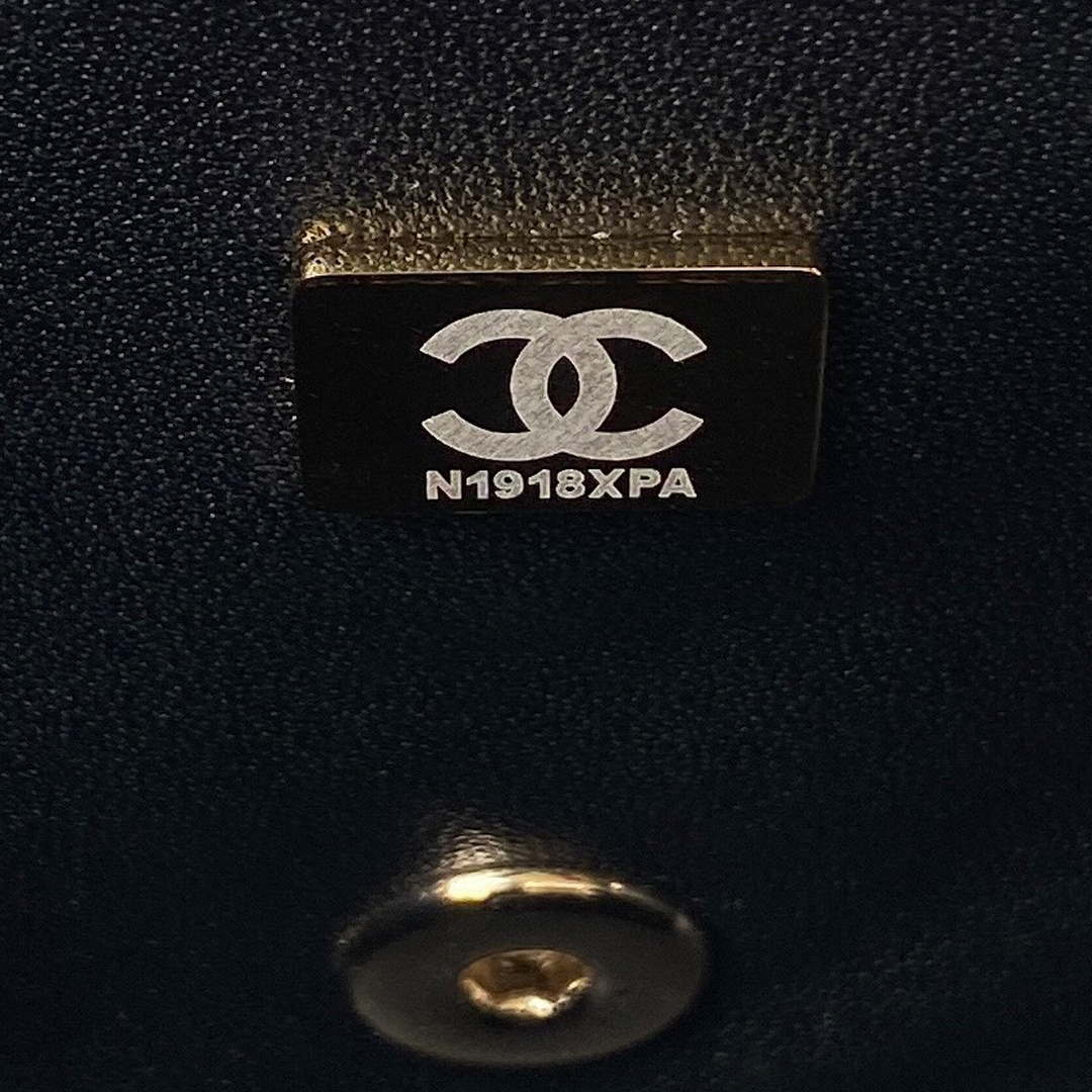 Chanel 23K AS2431 Mini flap Lambskin bag with top handle Black - Default Title - View 9