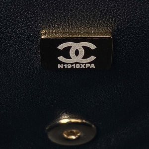 Chanel 23K AS2431 Mini flap Lambskin bag with top handle Black - Default Title - View 9