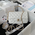 Chanel 23K AS2431 Mini flap Lambskin bag with top handle Whtie - Default Title - View 1