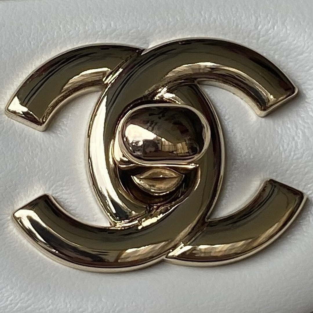 Chanel 23K AS2431 Mini flap Lambskin bag with top handle Whtie - Default Title - View 3