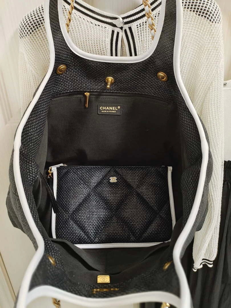Chanel 23M Coco beach Tote Bag Black