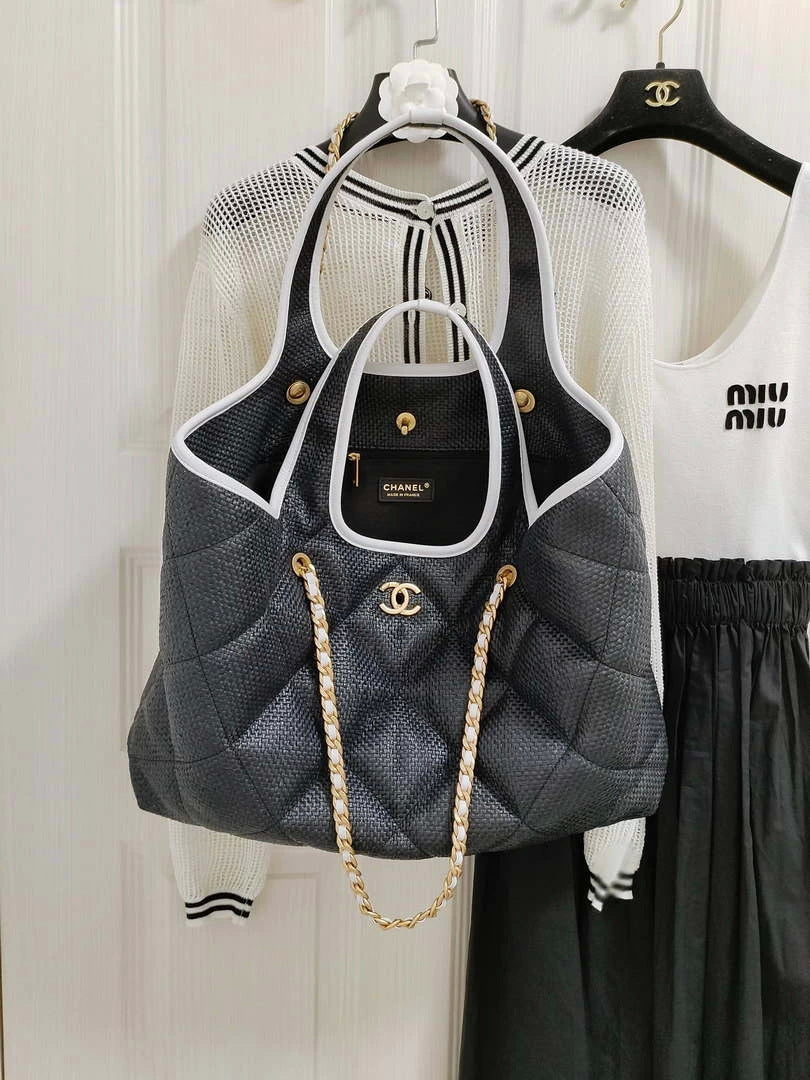 Chanel 23M Coco beach Tote Bag Black