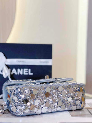 Chanel 23P limited edition new classic CF sequin bag Silver - Default Title - View 6