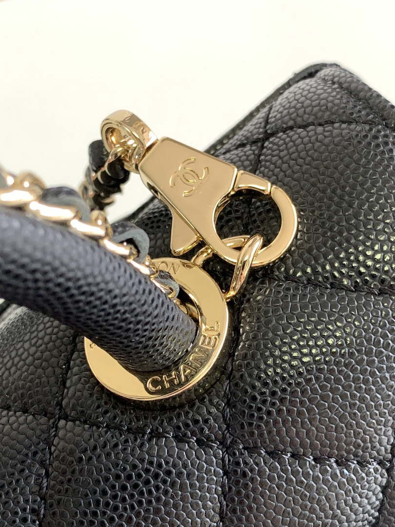 Chanel 23P Medium Flap Bag With Brown Top Handle Bag A92990 Black - Default Title - View 6