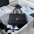 Chanel A92990 Medium Flap Bag With Top Handle Bag Black - Default Title - View 1