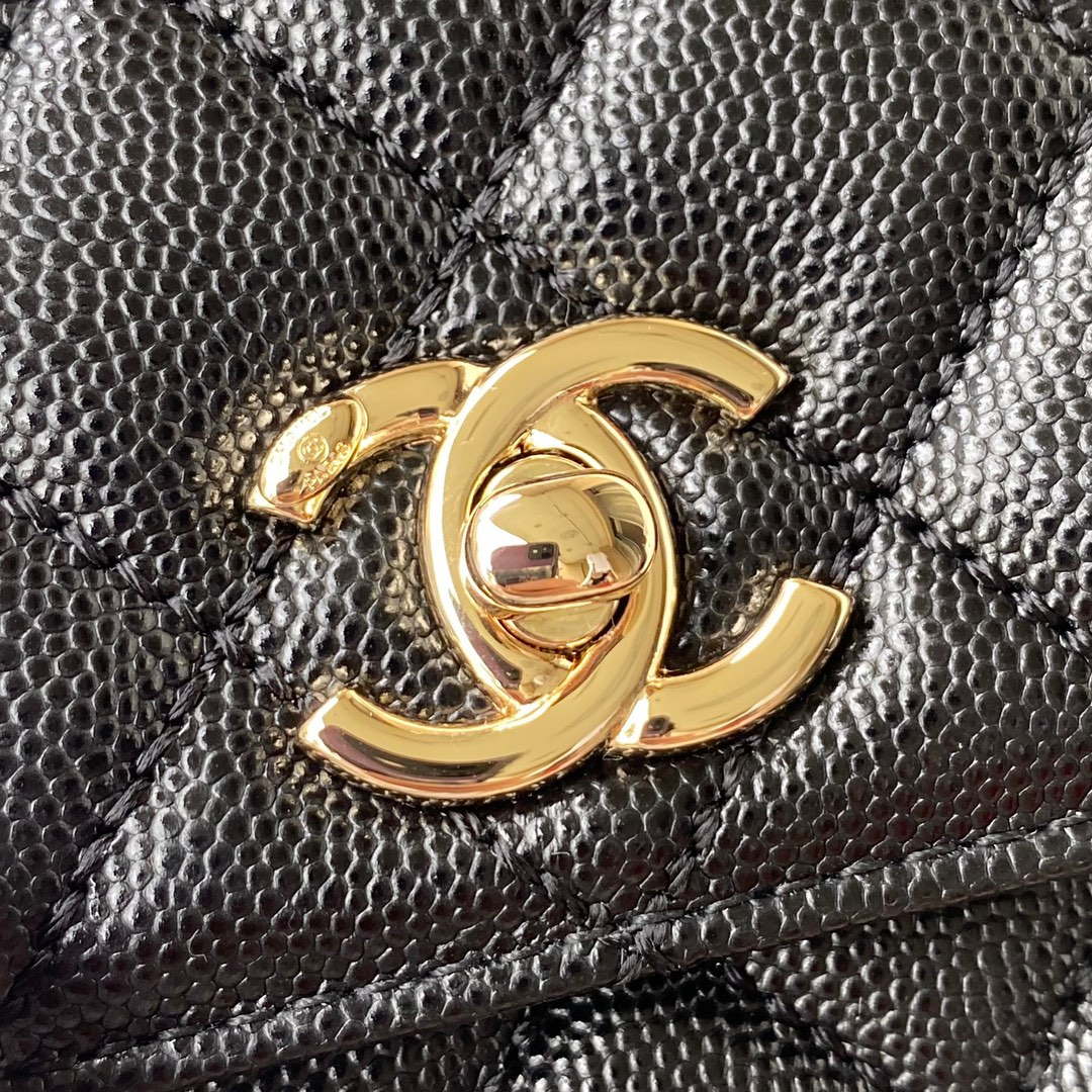 Chanel A92990 Medium Flap Bag With Top Handle Bag Black - Default Title - View 3