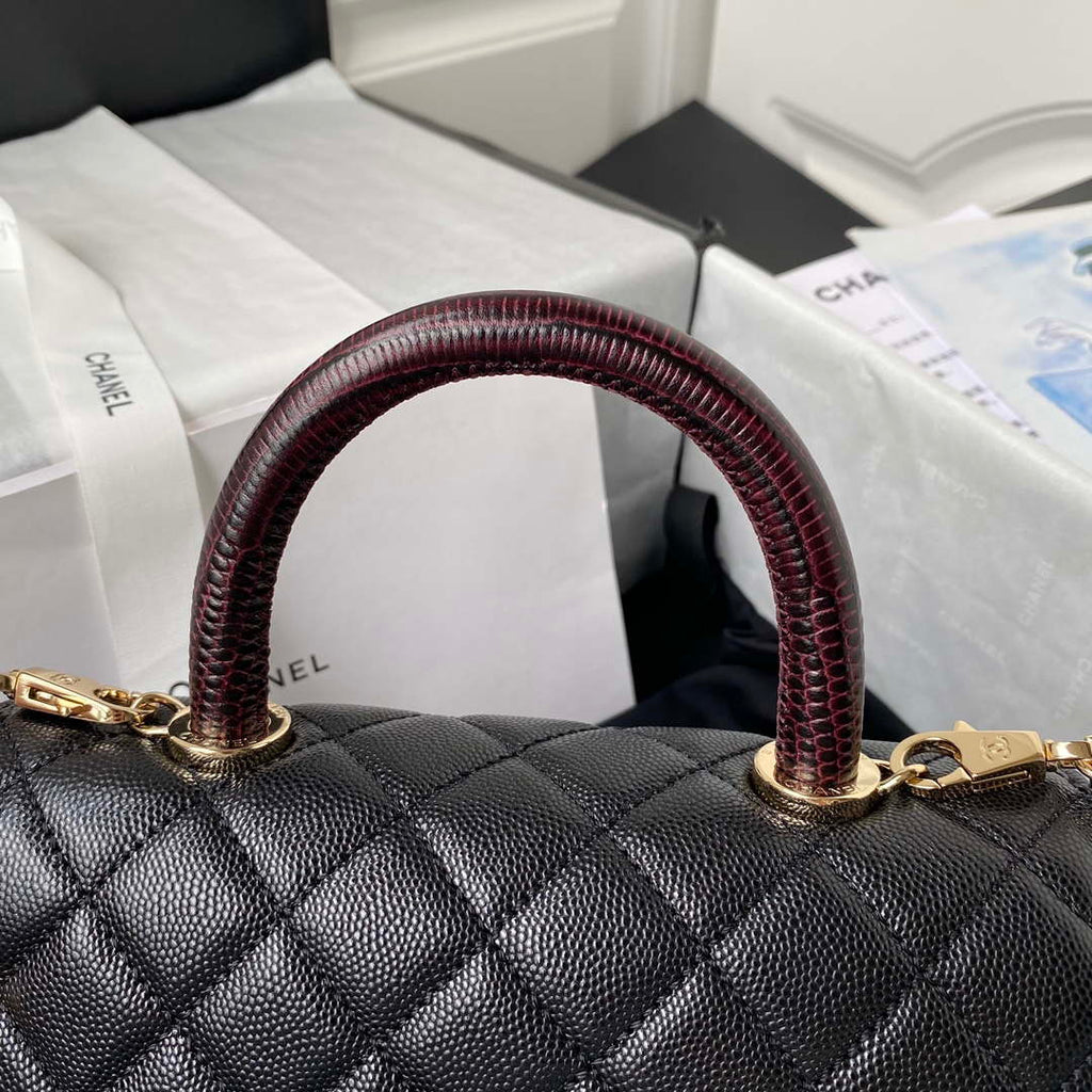 Chanel A92990 Medium Flap Bag With Top Handle Bag Black