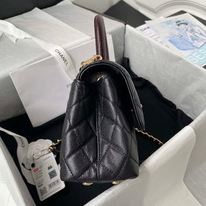 Chanel A92990 Medium Flap Bag With Top Handle Bag Black - Default Title - View 5