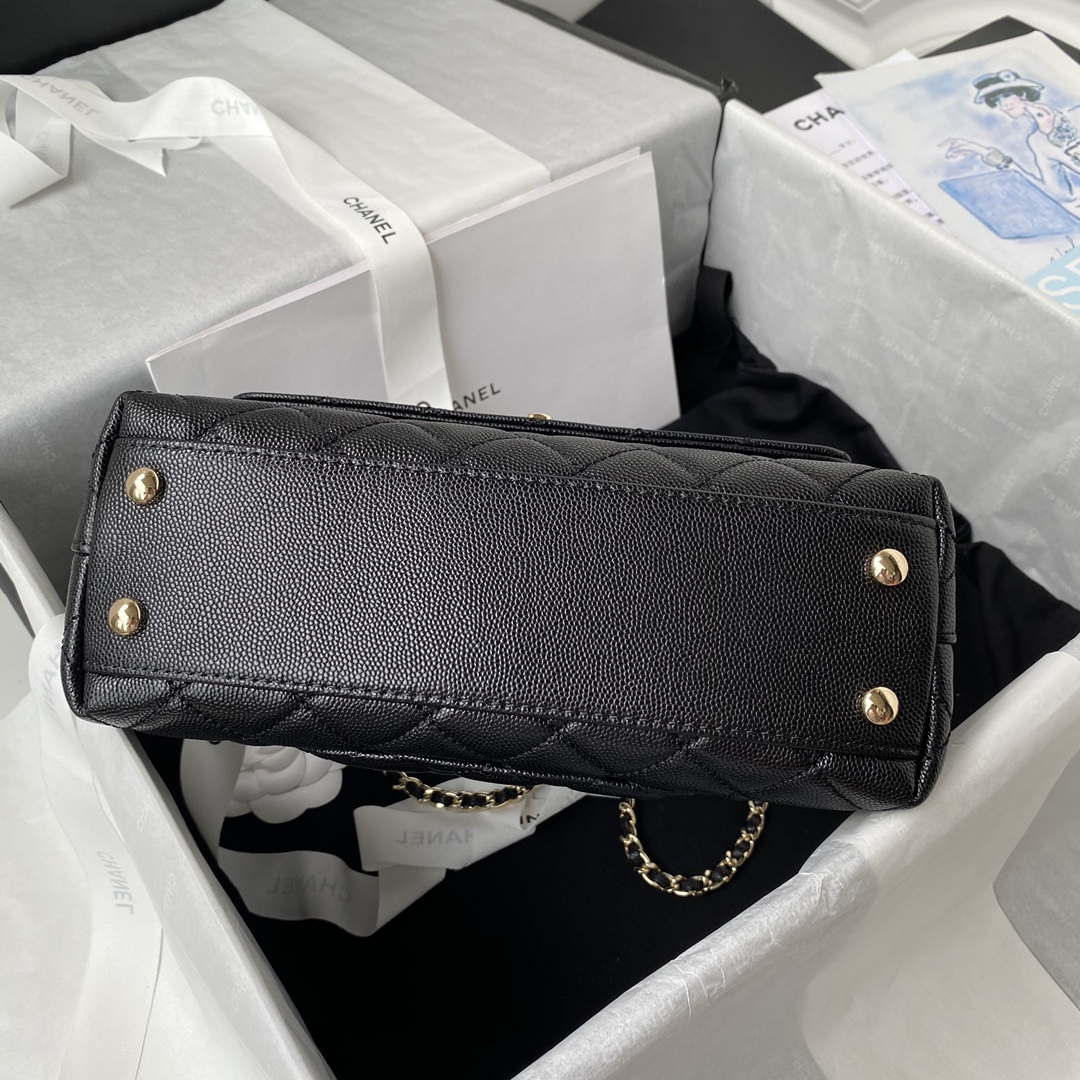 Chanel A92990 Medium Flap Bag With Top Handle Bag Black