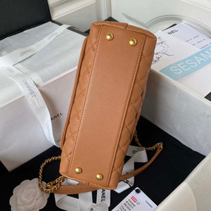 Chanel 23P Medium Flap Bag With Brown Top Handle Bag A92990 Brown - Default Title - View 5