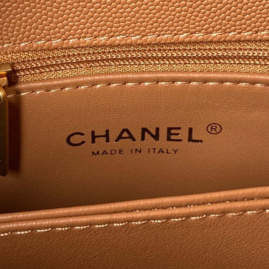 Chanel 23P Medium Flap Bag With Brown Top Handle Bag A92990 Brown - Default Title - View 8