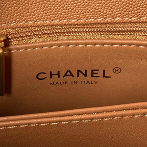 Chanel 23P Medium Flap Bag With Brown Top Handle Bag A92990 Brown - Default Title - View 8