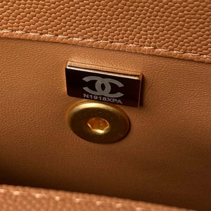 Chanel 23P Medium Flap Bag With Brown Top Handle Bag A92990 Brown - Default Title - View 9