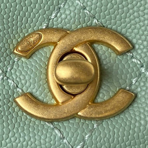 Chanel 23P Medium Flap Bag With Brown Top Handle Bag A92990 Green - Default Title - View 3