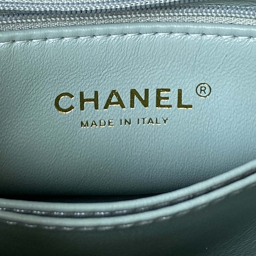 Chanel 23P Medium Flap Bag With Brown Top Handle Bag A92990 Green - Default Title - View 8