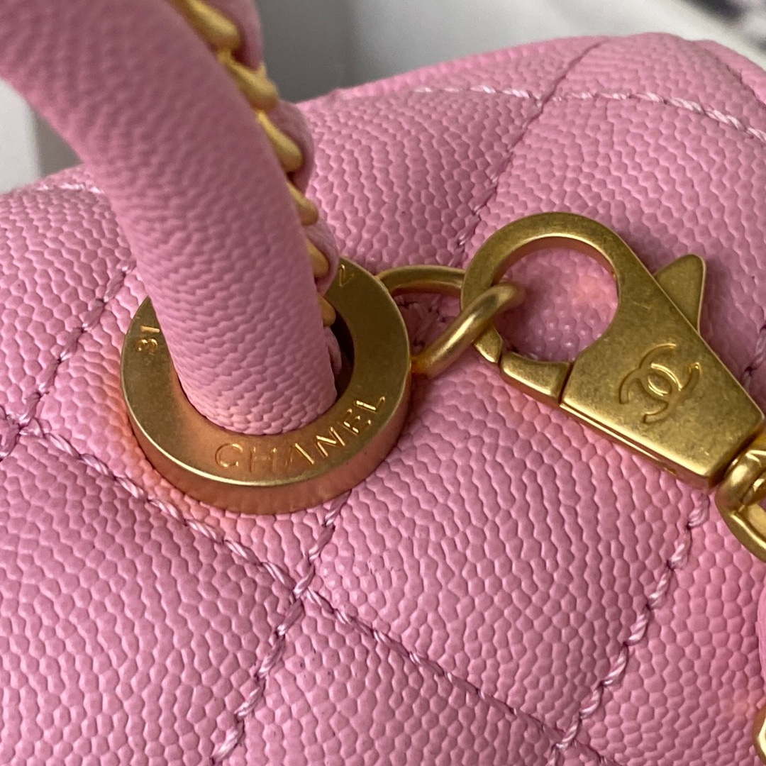Chanel 23P Medium Flap Bag With Brown Top Handle Bag A92990 Pink - Default Title - View 5