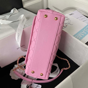 Chanel 23P Medium Flap Bag With Brown Top Handle Bag A92990 Pink - Default Title - View 6