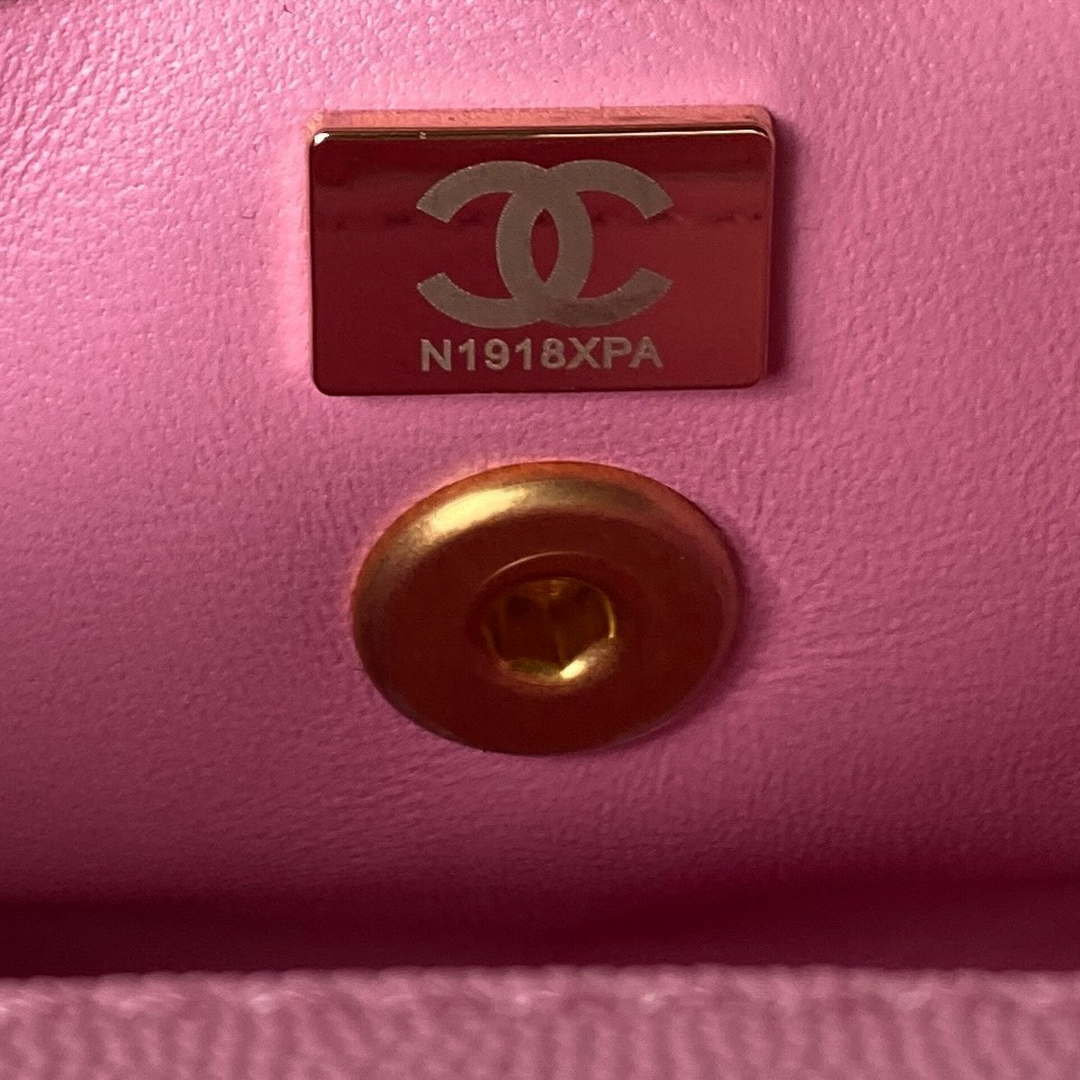 Chanel 23P Medium Flap Bag With Brown Top Handle Bag A92990 Pink - Default Title - View 9