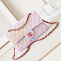 Chanel 24C A01113 Flap Handbag Classic Bag Cotton Tweed A69900 Pink and White - Default Title - View 1