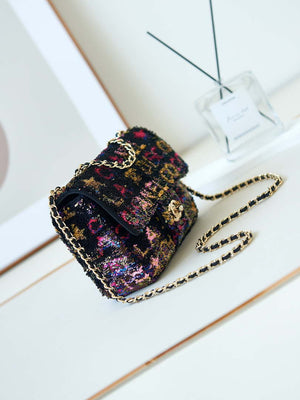 Chanel 24C AS4561 Flap Bag Sequins Gold-Tone Metal Black & Multicolor - Default Title - View 3