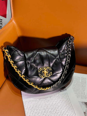 Chanel 24C AS4638 Hobo Bag Lambskin & Gold-Tone Metal Black - Default Title - View 2