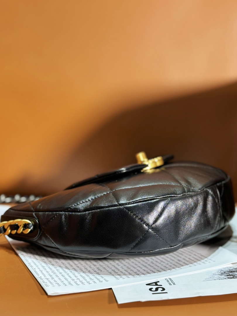 Chanel 24C AS4638 Hobo Bag Lambskin & Gold-Tone Metal Black - Default Title - View 5
