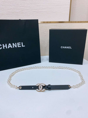 Chanel 24c calfskin Resin white logo buckle  pearl and gold metal 1.5cm AA0925 - '--Please Select-- - View 1