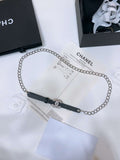 Chanel 24c calfskin Resin white logo buckle  pearl and gold metal 1.5cm AA0926