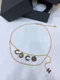 Chanel 24c calfskin Resin white logo buckle  pearl and gold metal 1.5cm AA0931