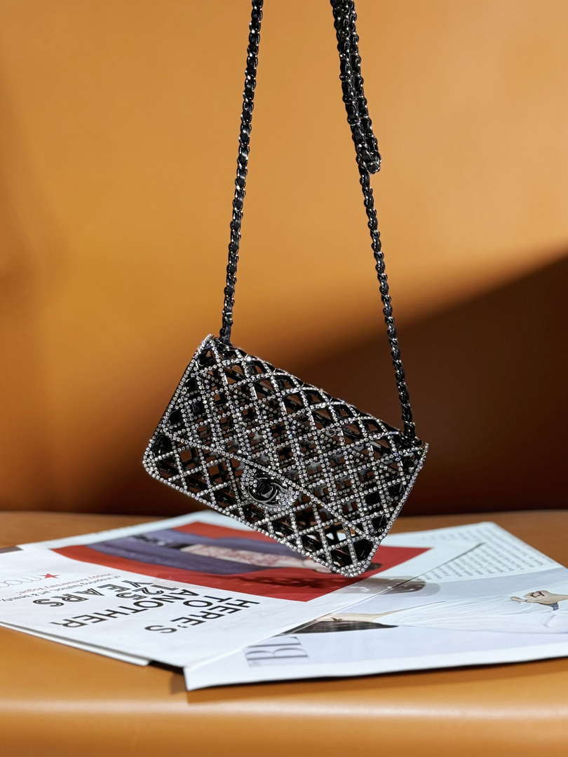 Chanel 24c collector series evening bag White Swarovski rhinestones A88810 - Default Title - View 1