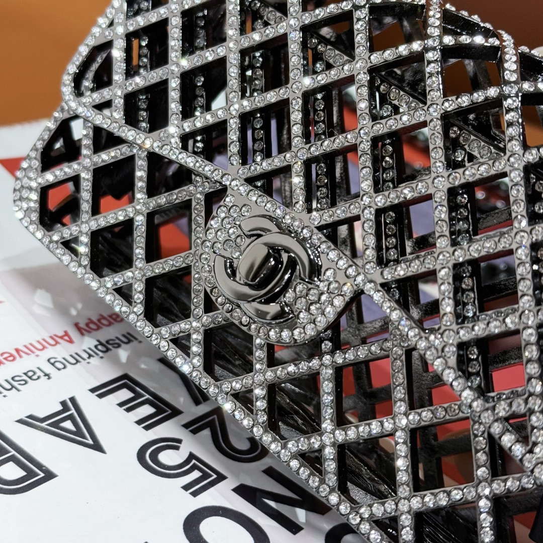 Chanel 24c collector series evening bag White Swarovski rhinestones A88810 - Default Title - View 4