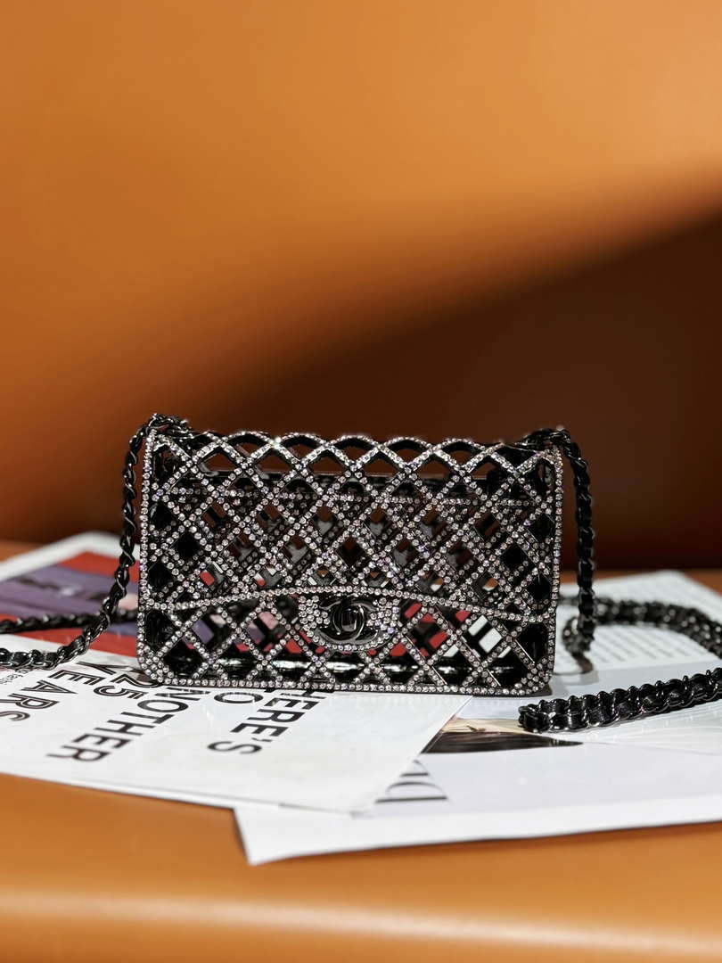 Chanel 24c collector series evening bag White Swarovski rhinestones A88810 - Default Title - View 6