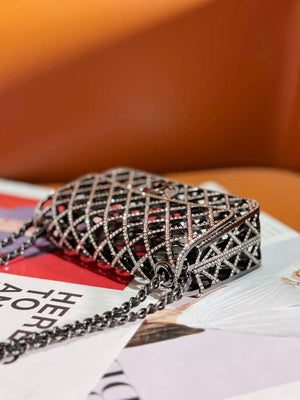 Chanel 24c collector series evening bag White Swarovski rhinestones A88810 - Default Title - View 7