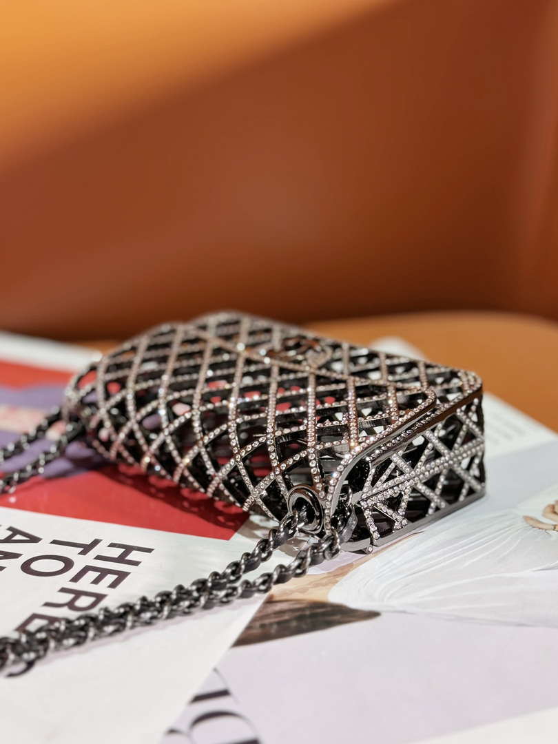 Chanel 24c collector series evening bag White Swarovski rhinestones A88810 - Default Title - View 7