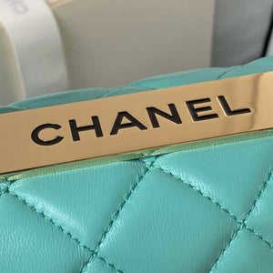 Chanel Trendy 24C Flap Bag With Top Handle Lambskin bag A92236 Blue Gold - Default Title - View 4