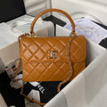 Chanel Trendy 24C Flap Bag With Top Handle Lambskin bag A92236 Orange Gold - Default Title - View 1