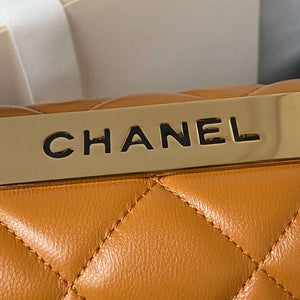 Chanel Trendy 24C Flap Bag With Top Handle Lambskin bag A92236 Orange Gold - Default Title - View 4